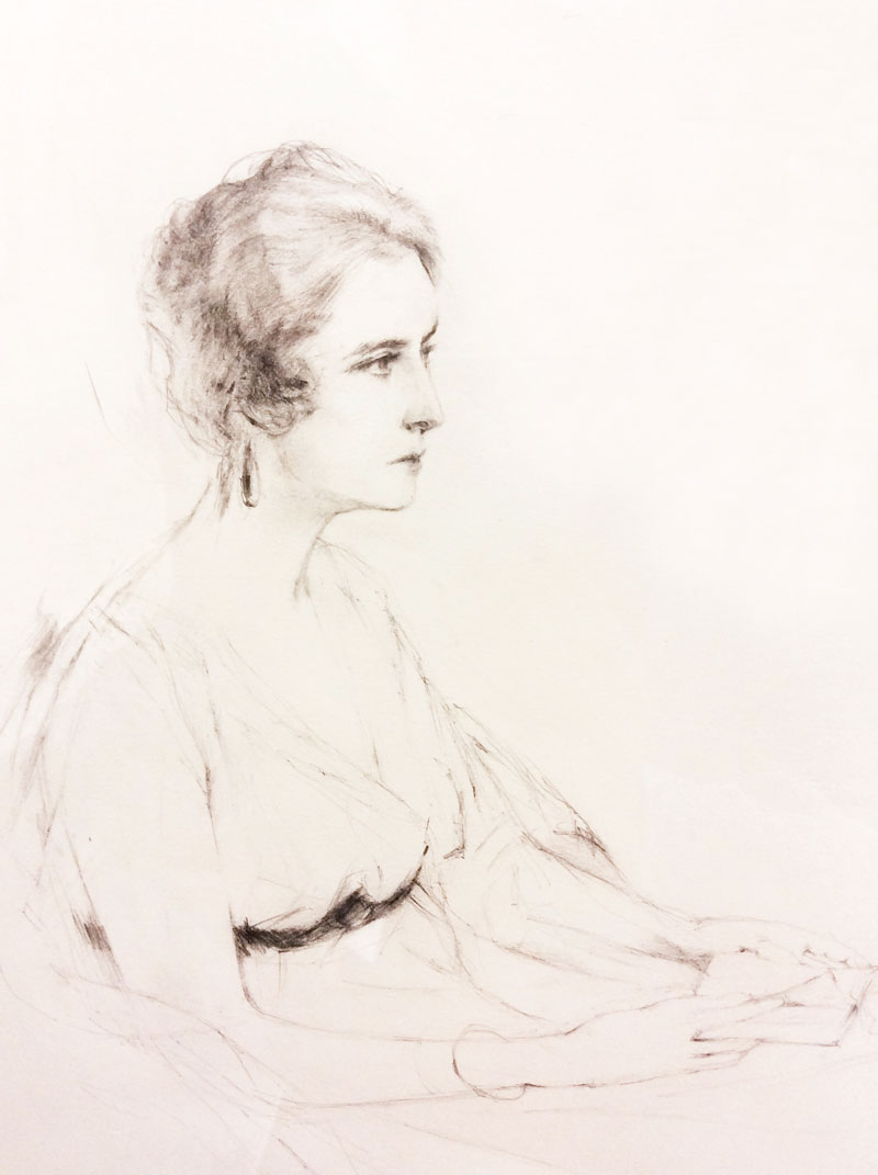 フランス女性 鉛筆デッサン